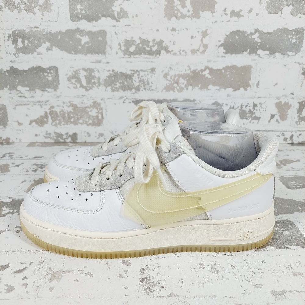 Nike Air Force 1 White Lace Up Leather Athleisure Running Sneakers F651
